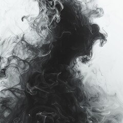 Abstract black and white smoke art. Intricate swirling patterns create a mysterious and dramatic visual effect. Perfect for creative projects.