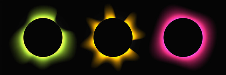 Set of circle illuminate light frames