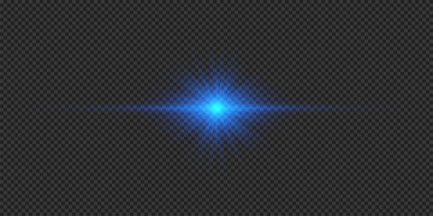 Blue horizontal light effect of lens flares