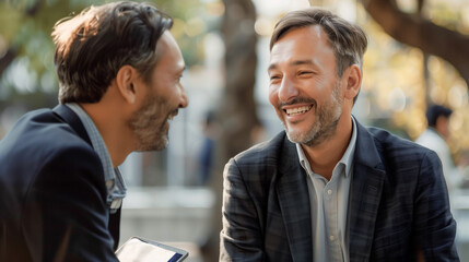打ち合わせをする2人のビジネスマン