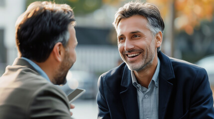 打ち合わせをする2人のビジネスマン