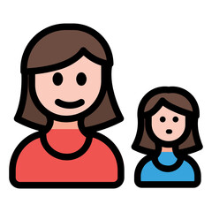 Mothers day Icon in Filled Line Style