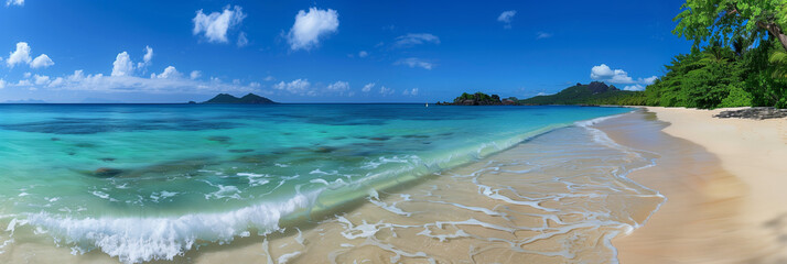 panorama of tropical beach island
