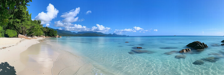 panorama of tropical beach island