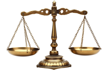 Themis scales isolated on white or transparent background. AI Generated.