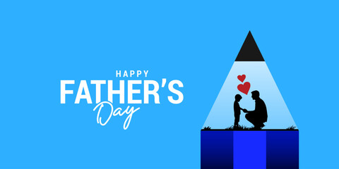 Father's Day creative idea concept design for teacher school university educational banner poster social media post, We love you Dad, I love my dad very much, Love care pure relation for happy fathers