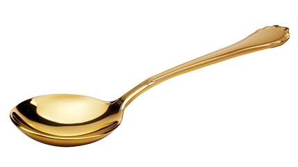golden spoon isolated on transparent background 