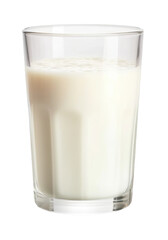 A glass of milk isolated on white or transparent background. AI Generated.