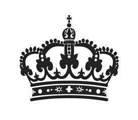 Obraz premium A crown with a cross on top. The crown is black and white