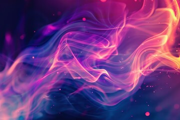 Fototapeta premium Vibrant abstract background with flowing smoke patterns and particles in a dreamy composition