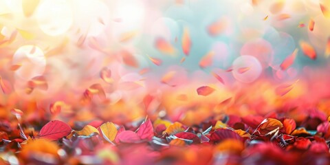 Fototapeta premium Autumn leaves in flight