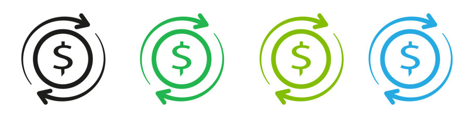 Circulation of money icon showing financial transactions and cash flow, perfect for banking and economic projects