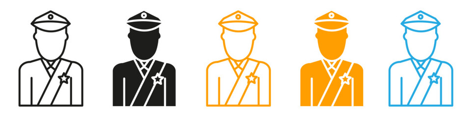 Policeman icon showing a law enforcement officer, suitable for public safety, security, and community policing