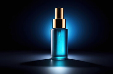 Naklejka premium Discover luxury in every drop with this stunning blue bottle.