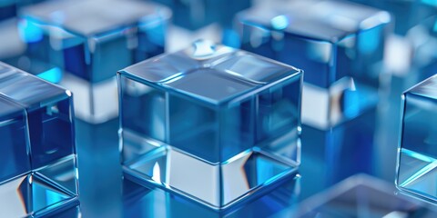 Fototapeta premium Glass cube close-up