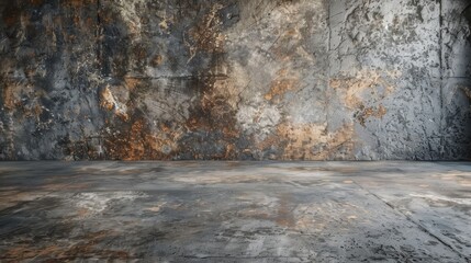 Obraz premium modern floor and wall background with concrete floors and industrial-style walls for a contemporary promotion ad.