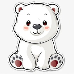 Obraz premium Cartoon Illustration of a Happy Polar Bear generated with AI