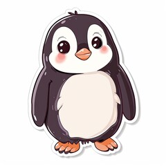 Fototapeta premium Cute Cartoon Baby Penguin Illustration generated with AI