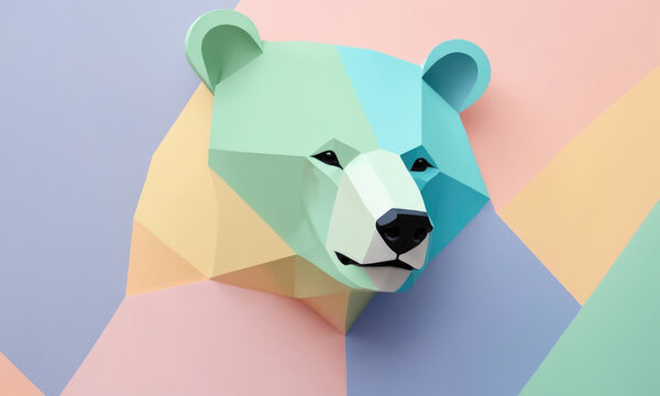 Fantasy Illustration of a wild animal bear. Digital art style wallpaper background.