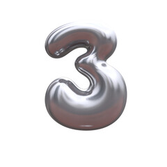 Glossy holographic 3D balloon bubble number 3