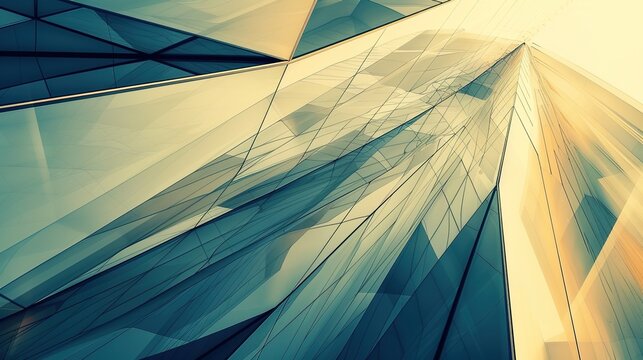 Abstract geometric architecture with sharp, intersecting lines and a subtle gradient effect 