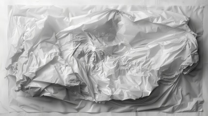 Abstract White Crumpled Plastic Texture. Modern Background