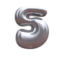 Glossy holographic 3D balloon bubble number 5