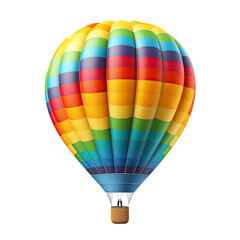 Naklejka premium A hot air balloon isolated on white or transparent background. AI Generated.