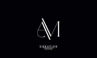 AM, MA, A, M, Abstract Letters Logo Monogram