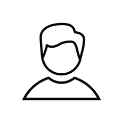 simple man icon. flat black and white outline design style. Suitable for icons for reports, web, presentations etc. vector design template