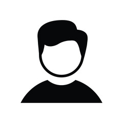 simple man icon. black and white flat design style. Suitable for icons for reports, web, presentations etc. vector design template
