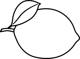 Whole lemon outline.
lemon with leaves outline.
Lemon black line.
