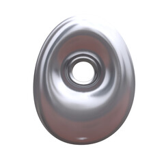 Glossy holographic 3D balloon bubble letter O