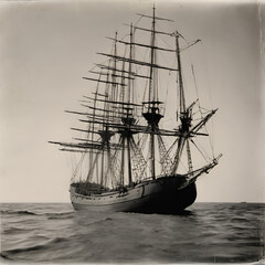 Fototapeta premium old ship in the sea