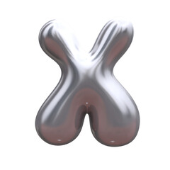 Glossy holographic 3D balloon bubble letter X