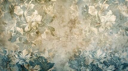 Vintage floral pattern with intricate details and faded colors for a nostalgic feel. 