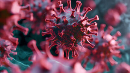 Digitally rendered image of a virus