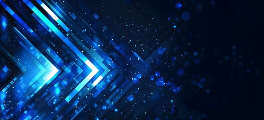 Obraz premium Abstract arrow with digital technology background vector illustration in the style of blue color 