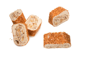 Sweet roll with nuts, turkish sweets.