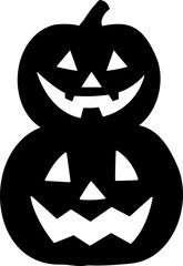 Halloween pumpkin silhouette vector.
Jack o lantern pumpkin for halloween silhouette.