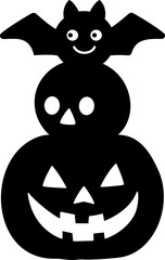 Halloween pumpkin silhouette vector.
Jack o lantern pumpkin for halloween silhouette.