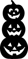 Halloween pumpkin silhouette vector.
Jack o lantern pumpkin for halloween silhouette.