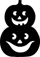 Halloween pumpkin silhouette vector.
Jack o lantern pumpkin for halloween silhouette.