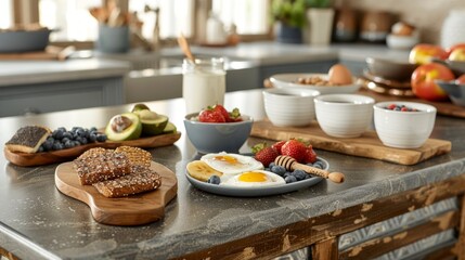 Nourishing breakfast spread with an image showcasing an array of wholesome foods