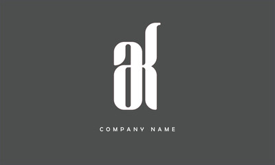 AK, KA, A, K Abstract Letters Logo Monogram