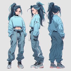 beautiful girl anime character concept art