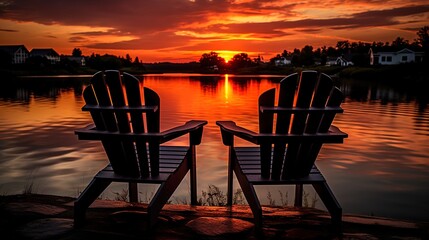 sunset on the lake