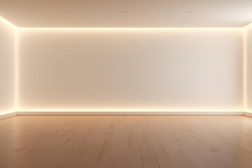 Highdefinition minimalist room with soft corner lighting illuminating smooth walls, clean and sleek design, serene and sophisticated, ideal for modern and contemporary interior design concepts