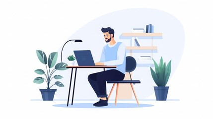 vector illustration style,Mental health counselor in a cozy office isolate white background