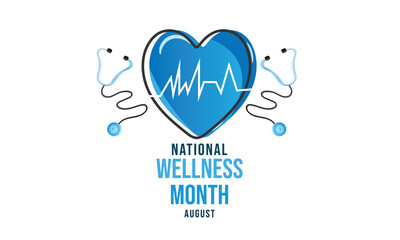 National Wellness month. background, banner, card, poster, template. Vector illustration.